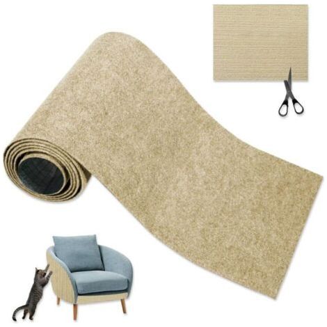 Self-adhesive cat scratching mat, 40 x 200 cm, wall protection against scratches, scratching mat, wall scratching mat, fabric for cat tree, khaki (1/5)