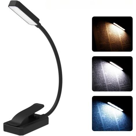 Lampe de Lecture Rechargeable, Gradation Progressive & 3 Modes Protection des Yeux (Blanc Froid&Chaud), 360° Cou Flexible, Indicateur, Longue Travail pour Lire au Lit [Classe énergétique A+++] (1/4)
