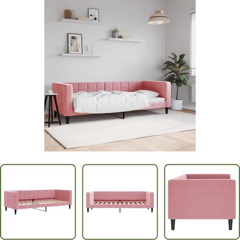 vidaXL Schlafsofa - Tagesbett Rosa 80x200 cm Samt (1/5)