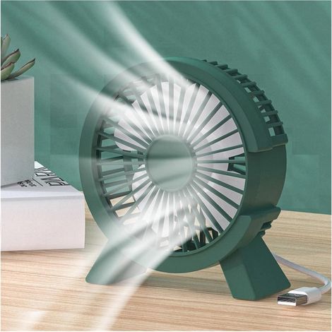 Mini Ventilateur de Bureau – Petit Silencieux Mignon, USB Alimenté – pour Appareil Chambre ,bureau,salon – vert (1/4)