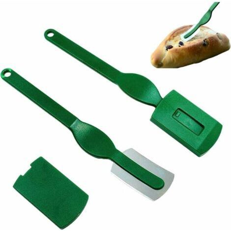 Bread Razor, 2Pcs Carbon Steel Bread Blade, Baker's Blade, Grignette Baker's Blade, Baker's Blade for Bread, Stainless Steel Baker's Blade, for French Bread Dough (1/5)