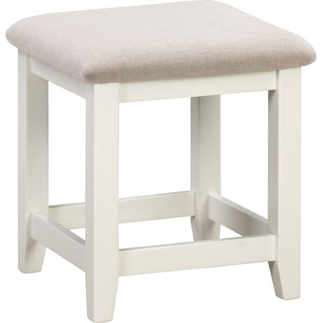 Windsor Dressing Table Stool - L42 x W42 x H46 cm - Ivory/Oat