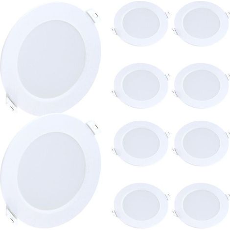 10 spots LED encastrables tricolores à intensité variable de 9 W : blanc ultra-lumineux 6 000 K (1/5)