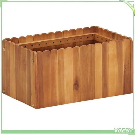 Lit surélevé de jardin - FAFEICY - 45917 - Bois d'acacia massif huilé - 50x30x25 cm - Résistant aux intempéries (1/5)