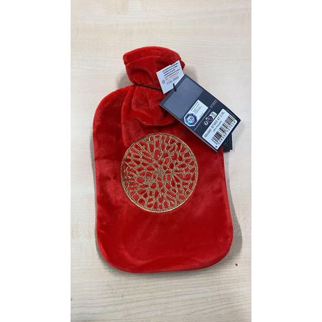 Bouillotte avec housse - 2 l - Orange avec motif ornemental - Thermoplastique - Douillet (1/5)