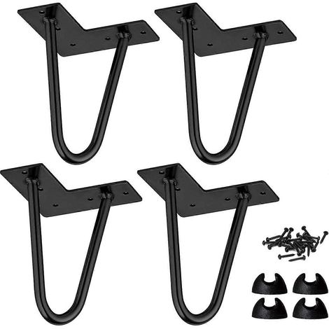 Verstellbare Schrankbeine, 20 cm (8 Zoll) Haarnadel-Tischbeine, 4 Stück Mid-Century Modern DIY Metallmöbelbeine mit Bodenschonern und Schrauben für Couchtische, 15 cm (6 Zoll) Möbelfüße – Gold