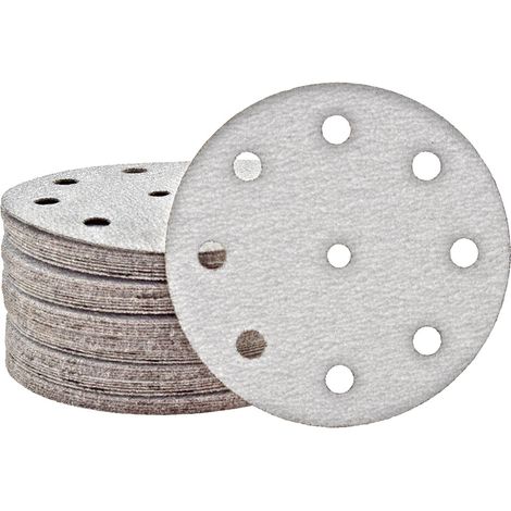MioTools Shark Klett-Schleifscheiben, 125 mm, 9-Loch, f. Exzenterschleifer, Normalkorund (50 Stk.) K400