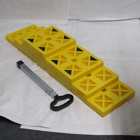 Motorhome Caravan Levelling Ramp Blocks 10pc (Carry Handle Camper Van Level Up Jack Pads)