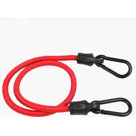 60 cm Tendeurs avec Crochet (Pack de 2 Tendeurs) (60 cm Corde)  Idéal pour Le Transport de Charges, l'Emballage, Le Camping, Rouge, (1/5)