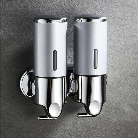 Lot de 2 distributeurs et organisateurs muraux pour douche et salle de bain - Contient shampoing, savon, après-shampoing, gel douche - Dimensions : 10 x 8,3 x 24,5 cm (1/4)