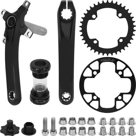 Pédalier creux en alliage d'aluminium avec plateau étroit/large de 38 dents et boîtier de pédalier avec plaque de protection de 36 à 38 dents pour vélo de plein air (1/5)