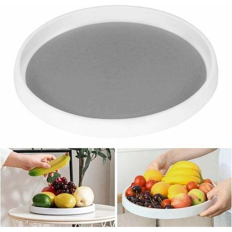 Porte-épices, Plateau tournant epices, Placard étagère à épices, Plateau tournant en Plastique pour épices Condôments Rangement de Cuisine, Cuisine, Réfrigérateur, Plateau Rond, Diam.25 cm-Fei Yu