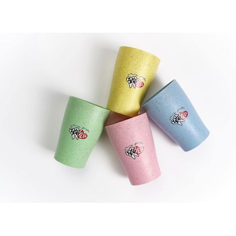 Gobelet pour brosse à dents, gobelet de lavage buccal composé de 45% de restes pour enfants et adultes, lot de 4 gobelets (1/5)