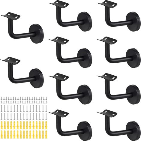 Soportes de pasamanos de acero inoxidable, soportes de pasamanos de escalera, soportes de pasamanos de madera montados en la pared para barandillas de escaleras interiores y exteriores (Bend-10Pcs) (1/5)
