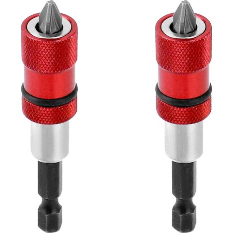 2pcs Magnetic Bit Holder with Adjustable Screw Depth Stop, 1/4" Hex Shank, Compatible with Screwdrivers and Drills for Placo (2) (1/5)