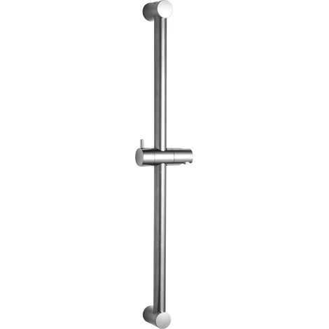 Barre de Douche de 80 cm, Barre de Douche en Acier Inoxydable avec Support Douchette, Réglable de 50 à 81 cm, Distance Segmentée, Chrome (1/5)