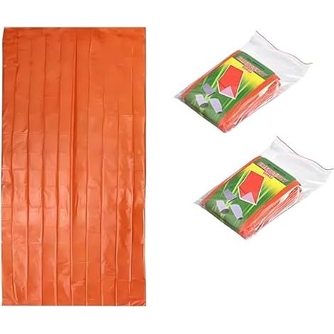 Sac de Survie d'Urgence - Sac Thermique Étanche en Mylar PET - Pour Camping Randonnée Aventure Extérieure - 2 Pièces (1/3)