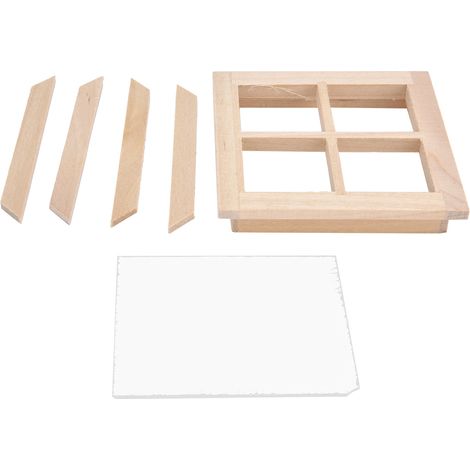 Miniatur-Holzfenster im Maßstab 1:12 für Puppenhäuser, dekoratives Accessoire zum Bemalen (1/5)