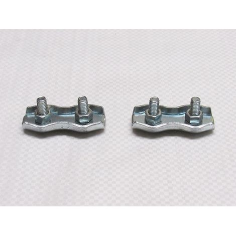 X2 3MM Zinc Plated Duplex Wire Rope Grips - Clamp Loop Eye Clip (1/2)