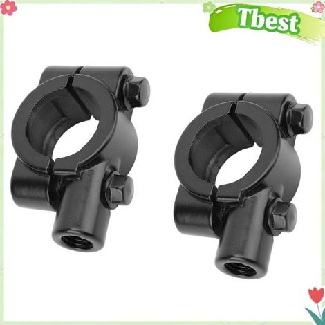Tbest Support de rétroviseur de guidon de moto Support de rétroviseur pour guidon de moto, 2 pièces, support de moto pour Noir M10 (1/5)