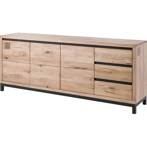 credenza in legno di Quercia Selvatica 210x45x85 bianco oliato VILLANDERS 252