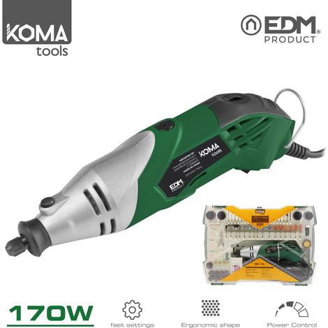 Mini utensile rotante multiuso 170w + accessori 23,5x7cm koma tools