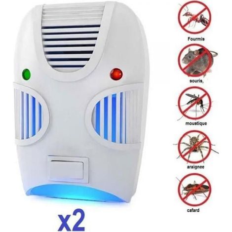 LOT DE 2 PRISES REPULSIF INSECTE, ARAIGNEE, CAFARD,FOURMIS RONGEUR RAT, SOURIS non toxique neuf (1/3)