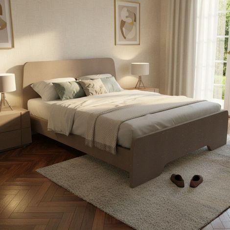 Letto matrimoniale 160x200 con testata sagomata - Dormiose - Grigio fumo (1/5)