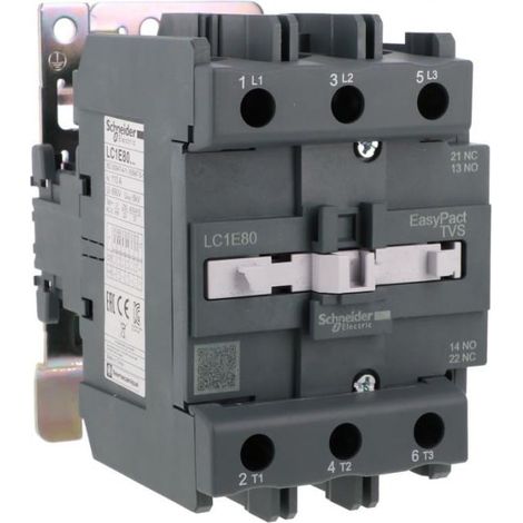 Contacteur de puissance Easy TeSys Control AC-3, 80 A, triphasé (1 NO, 1 NF), bobine 230 V CA, 50/60 Hz LC1E80P7