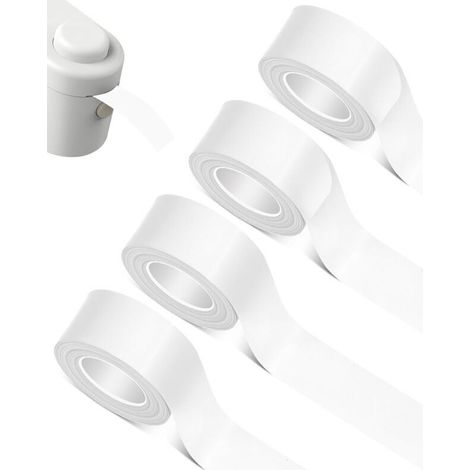 Lot de 4 rouleaux d'étiquettes autocollantes thermiques 16mm x 4m – Étiquettes étanches pour étiqueteuses L1/Q1/M1 – Papier thermique résistant à l'eau