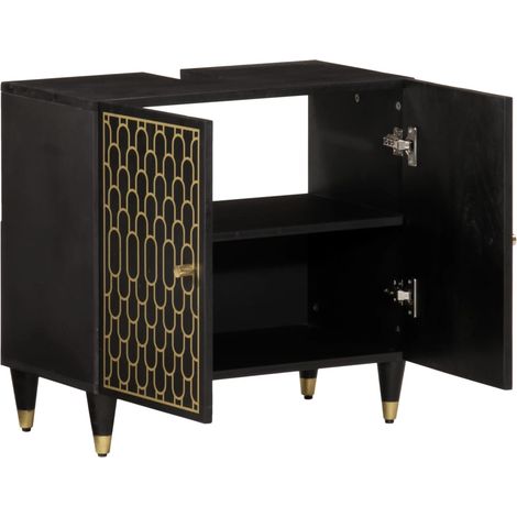 Meubles de Rangement,Armoire lavabo de salle de bain bois massif de manguier CFW841578 (1/5)