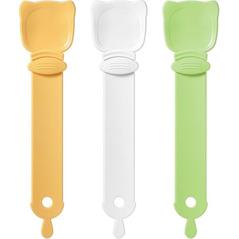 Lot de 3 cuillères de nourriture pour chat Cuillère à friandise pour chat Cuillère à presser Distributeur de nourritures (1/5)