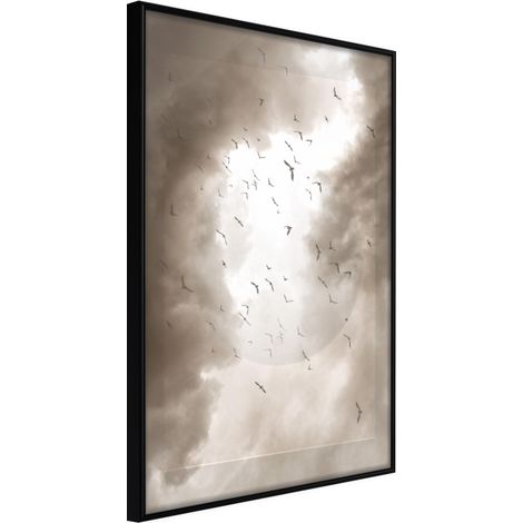 Affiche Murale Encadrée "Disturbed Flight" 30 x 42 cm Noir