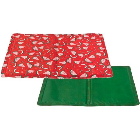 brividino anguria Watermelon Small 30 x 40 cm: Cuscino in PVC rinfrescante modello Brividino fantasia anguria double face per cani e gatti