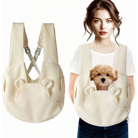 1 Haustier-Tragerucksack mit Schulterpolstern, verstellbar für kleine/mittelgroße Hunde & Katzen (1/5)