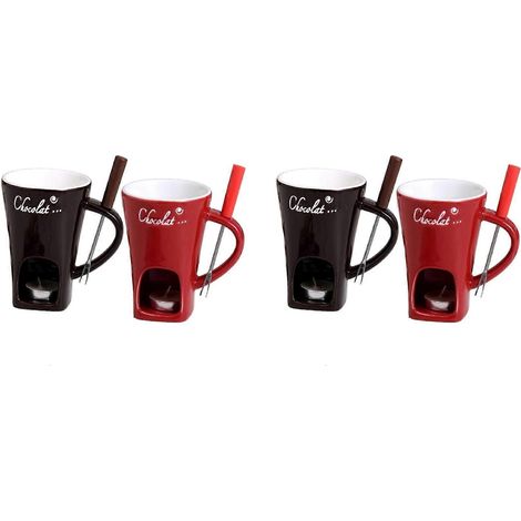 tasses à fondre le chocolat, tasses à fondue en céramique, chauffe-plats pour bougies chauffe-plat (1/5)