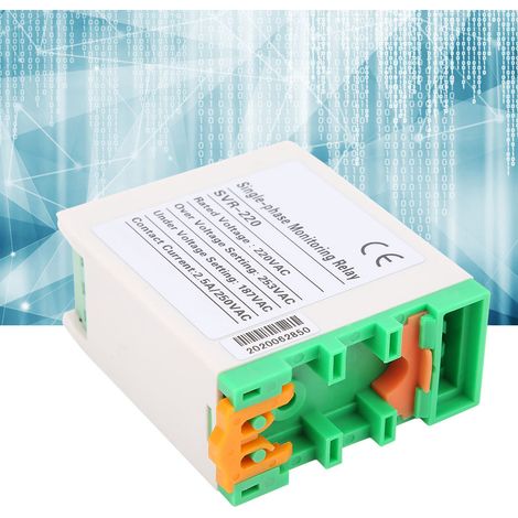 Relais de surveillance de tension monophasé SVR-220, 3 LED, dispositif de protection contre les surtensions et les sous-tensions (1/5)