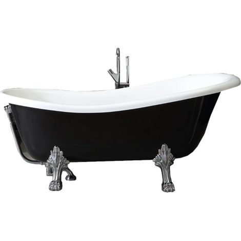vasca da bagno "carezza" nera, 167x75,2x64,3 cm