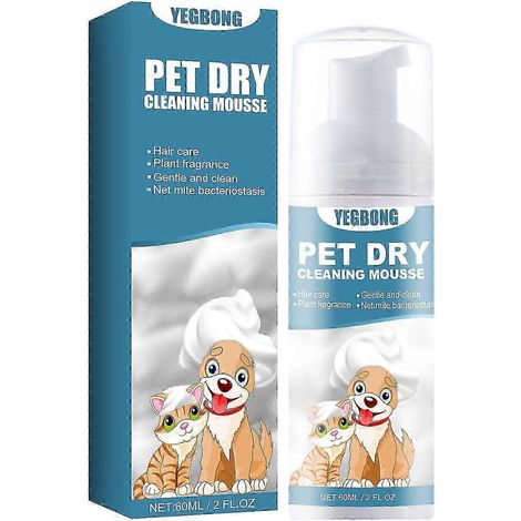 Mousse nettoyante à sec pour animaux, sans lavage, pour jeunes chats et chiens, élimine les odeurs et adoucit le pelage. (1/4)