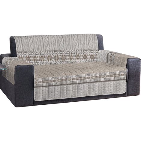 Copridivano copripoltrona fantasia 4 misure salvadivano trapuntato made in Italy Beige - 1 Posto