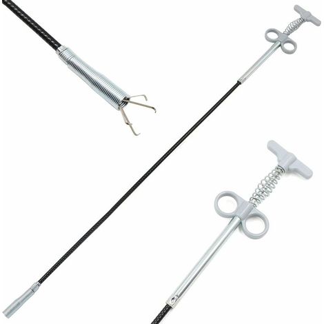 Pince à griffes flexible Outil de nettoyage de tuyaux Outil de préhension (système de pression à ressort) 4 griffes Outil multifonction pour évier de cuisine, salle de bain - 90 cm 1 pièce (1/5)