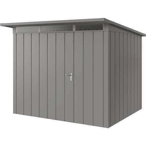 Hörmann Metall-Gerätehaus "Juno" mit Pultdach, JPD9 - Modern, 262 x 214 cm (B x T), graualuminium, 1-flüglige Tür, Anschlag links (1/5)