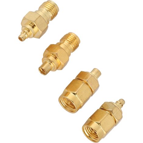 Lot de 4 adaptateurs MMCX vers SMA en laiton nickelé, impédance 50 ohms, pour antenne radio (1/5)