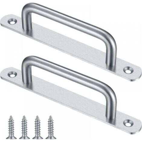 Piece Sliding Barn Door Handle with Stainless Steel Plate Pull Sliding Door Handle for Barn Door Cabinets (1/4)