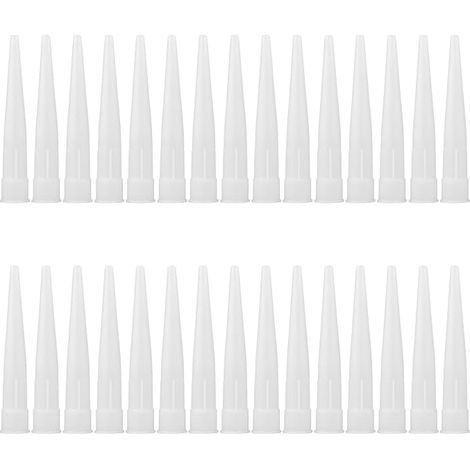 Transparent Silicone Cartridge Tips, Silicone Sealing Tips, 30 Pcs Cartridge Sockets, Silicone Nozzle, Cartridge Nozzle, Caulking Gun Nozzle (1/5)