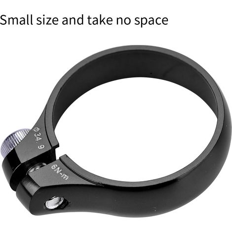 Collier de selle en aluminium léger 34.9mm pour vélo tout terrain et route (Noir) (1/5)