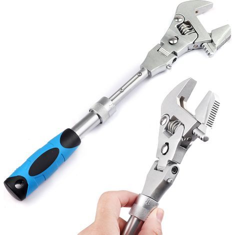 Clé réglable 10 pouces, tête Flexible rotative à 180 °, multifonctionnelle pour les réparations à domicile (1/5)