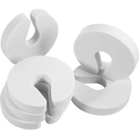 Lot de 6 butées de porte en mousse pour enfant, protection anti-pincement des doigts, couleur blanche (1/4)