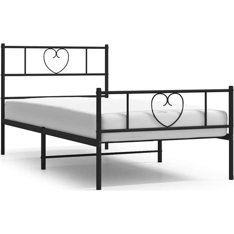 Maison Exclusive - Cadre de lit métal sans matelas avec pied de lit noir 100x190cm (1/5)