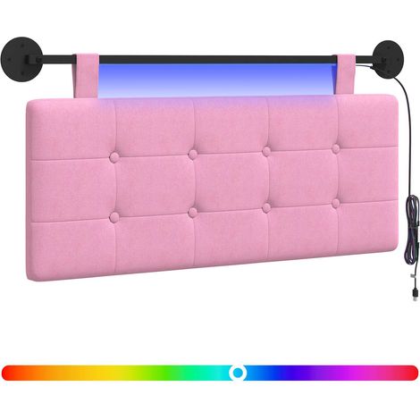 Maison Exclusive - Hängendes Kopfteil Mit LED Licht Rosa Stoff